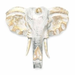 Cabeza Grande de Elefante - Oro y Blanco | HogarLider