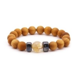 Pulsera de Cedro - Chakra Solar - Citrino | HogarLider