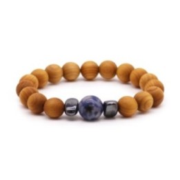Pulsera de Cedro - Chakra Garganta - Sodalita | HogarLider