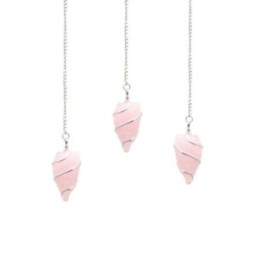 Raw Gemstone Pendulum - Rose Quartz | HogarLider