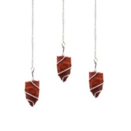 Raw Gemstone Pendulum - Red Jasper | HogarLider