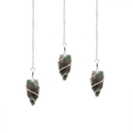 Raw Gemstone Pendulum - Moss Agate | HogarLider