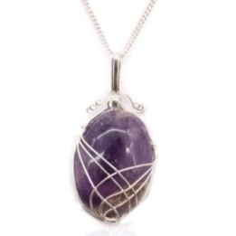 Collar de gemas envueltas en espiral - Ametista | HogarLider