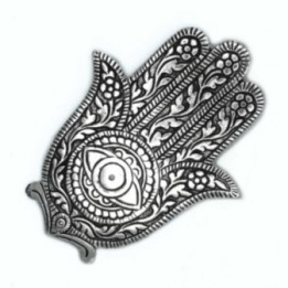 Porta-incienso Hamsa Aluminio Pulido 14cm | HogarLider