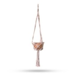 Macramé Macetero Pequeño - Beis - Aro 16cm | HogarLider