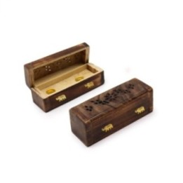 Incense Cone Smoke Box 6" - Mango Wood | HogarLider