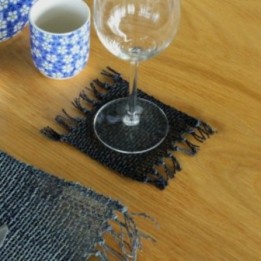 Set de 4 Posavasos Natural Flecos - Negro | HogarLider