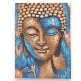 Pintura de Buda - Flor Bronce y Azul | HogarLider