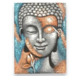 Pintura de Buda - Flor de plata y oro rosa | HogarLider