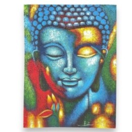 Pintura de Buda - Flor azul y dorada | HogarLider