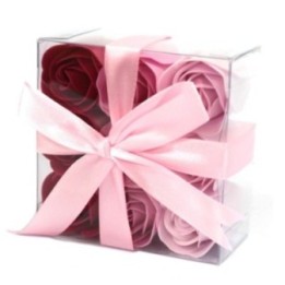 Set de 9 flores de Jabón - rosas rosa | HogarLider