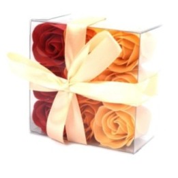 Set de 9 flores de Jabón - rosas melocotón | HogarLider
