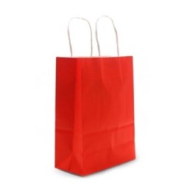 Bolsa de Papel con Asa (16x22x8cm) - Roja (130g) | HogarLider
