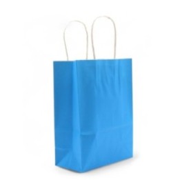 Bolsa de Papel con Asa (16x22x8cm) - Azul (130g) | HogarLider