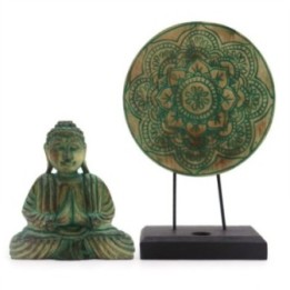 Set Feng Shui Buda - Mandala - Verde | HogarLider