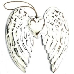 Ala de ángel doble hecha a mano y corazón - 24cm | HogarLider