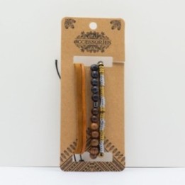 Set de Pulseras para Hombre - Negro y Tostado | HogarLider