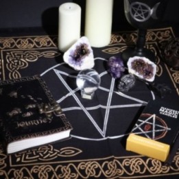 Mantel de altar esotérico con flecos - Pentágono | HogarLider