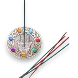 Porta-incienso Hamsa Siete Chakras 11.5cm | HogarLider