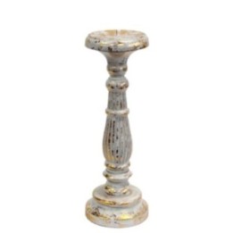 Soporte de vela mediano - oro blanco | HogarLider