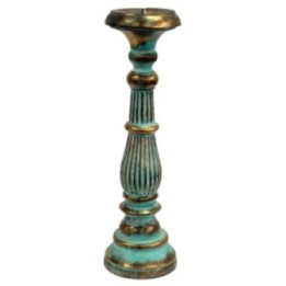 Soporte de vela grande - Turquois Gold | HogarLider