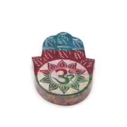 Porta-incienso Hamsa de esteatita 9x6cm -OM | HogarLider