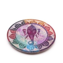 Porta-incienso Disco de Esteatita 10cm - Ganesha | HogarLider