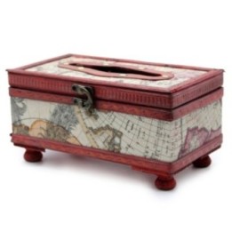 Mapa Antiguo de Caja de Pañuelos con Patas | HogarLider