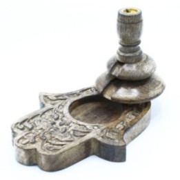 Med Quemador Inverso Madera de Mango - Hamsa | HogarLider