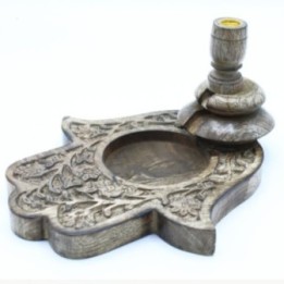 Lrg Quemador Inverso Madera de Mango - Hamsa | HogarLider