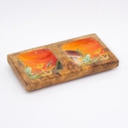 Bandeja doble 20x10x2.5cm - Diseño seta Granate | HogarLider