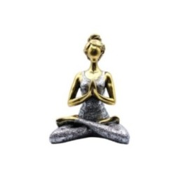 Yoga Lady Figure - Bronze & Silver 24cm | HogarLider