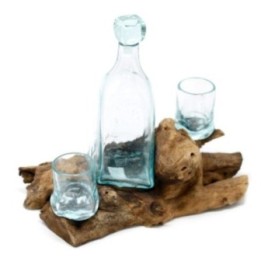 Vidrio Fundido Sobre Madera - Set Whisky | HogarLider