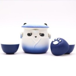 Juego de tetera Panda y tres tazas - Azul Cielo | HogarLider