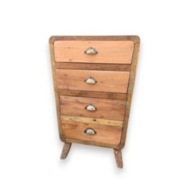 Almacenamiento de 4 cajones - Madera reciclada | HogarLider