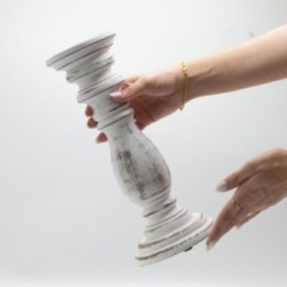 Candelero Clásico - Blanco - 30x10cm - Mediano | HogarLider