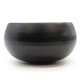 Tazón Grande Negro Golpeado - 18cm | HogarLider