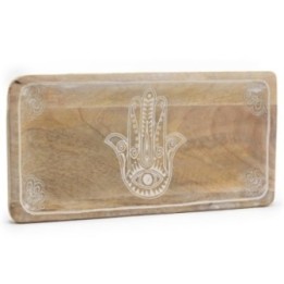 Bandeja larga 30x15x2,5cm - Hamsa Blanco | HogarLider