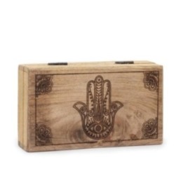 Caja cuadrada mediana 17x10x4,2cm - Hamsa Negro | HogarLider