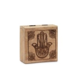 Caja cuadrada pequeña 10x10x4,2cm - Hamsa Negro | HogarLider