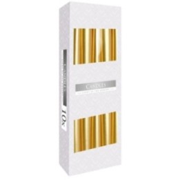 Velas Cónicas - Oro — Pack de 10 unidades | HogarLider
