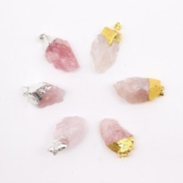 Colgantes de cuarzo rosa chapados… · AW-GemPD-31 | HogarLider