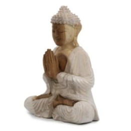 Estatua de Buda encalado - 30cm Bienvenida | HogarLider