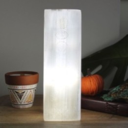 Lámpara Bloque Selenita 25cm - Lámpara Chakra | HogarLider