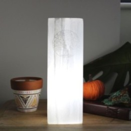 Lámpara Bloque Selenita 25cm - Árbol de la Vida | HogarLider