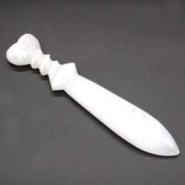 Cuchillo Ritual Selenite Lrg - Espiral (25cm) | HogarLider