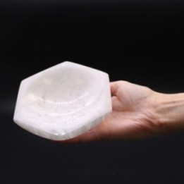 Cuenco hexagonal de selenita - 15cm | HogarLider