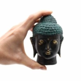 Cabeza de Buda de latón antiguo mediana | HogarLider
