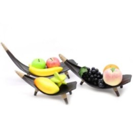 Juego de fruteros de hoja de coco - Chocolate | HogarLider