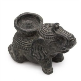 Elefante Incienso y Candelabro (antiguo negro) | HogarLider